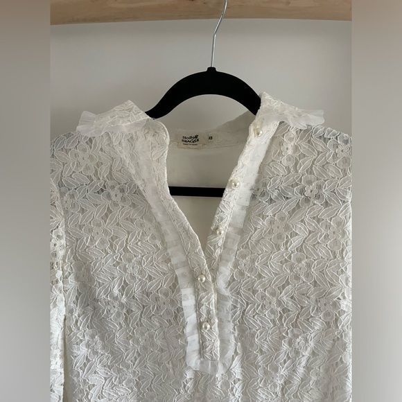 Cute white lacy mini dress XS - Picture 4 of 6